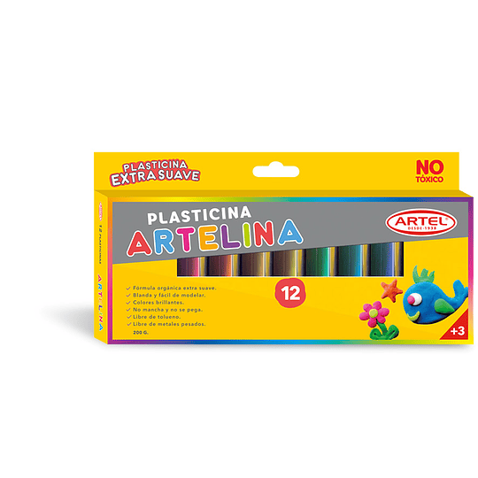 PLASTICINA ARTELINA 12 COLORES 