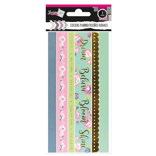 SET STICKERS PLANNER FLORES 2 HOJAS