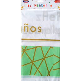 MANTEL LÍNEAS DORADAS 132*220CM (1 UND)