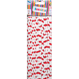 BOMBILLA DE PAPEL DISEÑO SANDÍA (25 UDS)