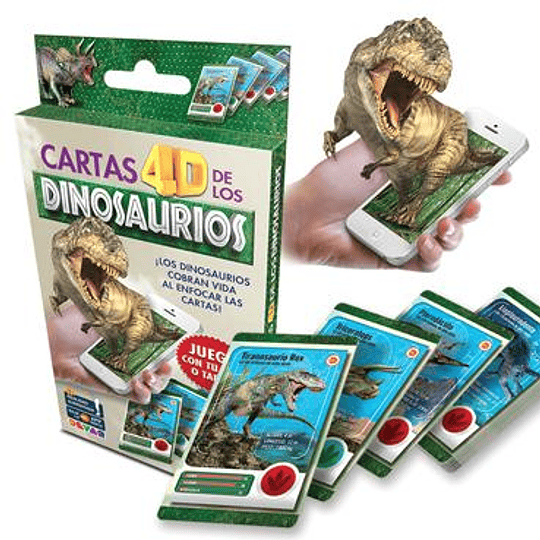 Cartas 4d Dinosaurios Paq X 5u