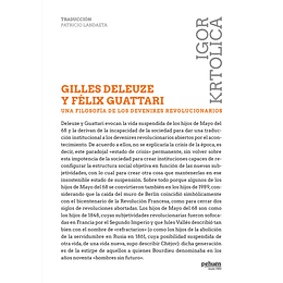 Guilles Deleuze Y Felix Guattari Una Filosofia De Los Devenires Revolucionarios