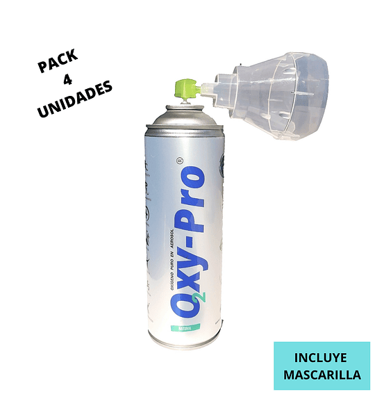 Botella Oxigeno puro O-PUR. 8 Litros. (80 inhalaciones)