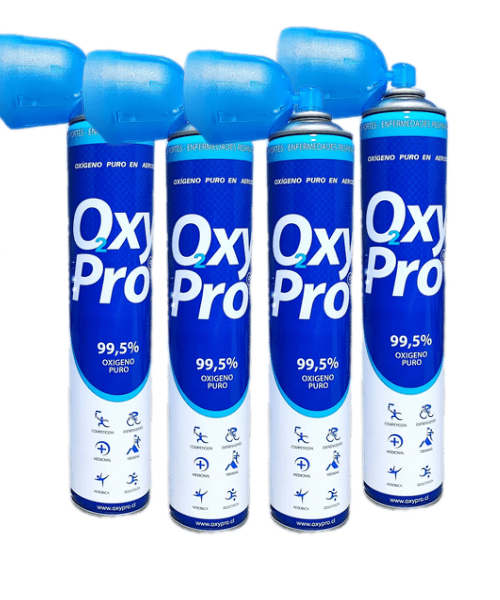 Pack 4un. Oxígeno Medicinal OxyPro 140 dosis c/u