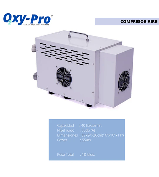 ARRIENDO Camara Hiperbarica Portatil 1.5 ATA Mod. OXY801