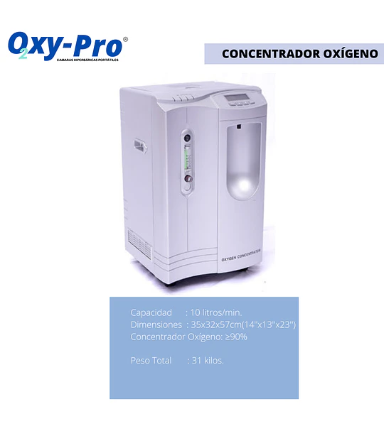 ARRIENDO Camara Hiperbarica Portatil 1.5 ATA Mod. OXY801