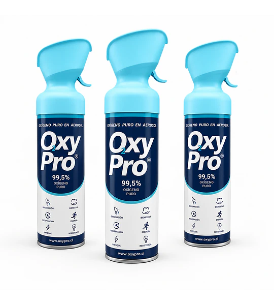 Pack 3 und. Oxígeno 99,5% Portátil 10L Boquilla Sport