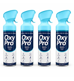 Pack 4 und. Oxígeno 99,5% Portátil 10L Boquilla Sport