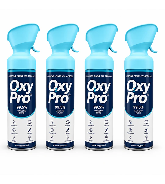 Pack 4 und. Oxígeno 99,5% Portátil 10L Boquilla Sport