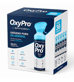 Caja 36 unidades - Oxígeno 99,5% Portátil 10L Boquilla Sport