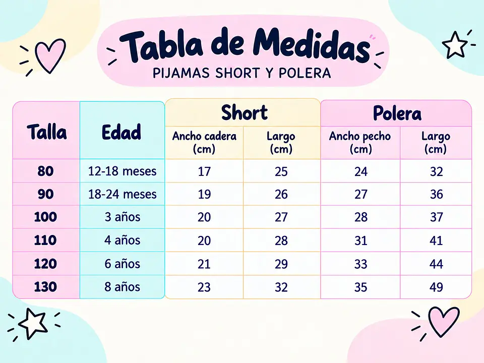 Pijama de verano con short niña 6