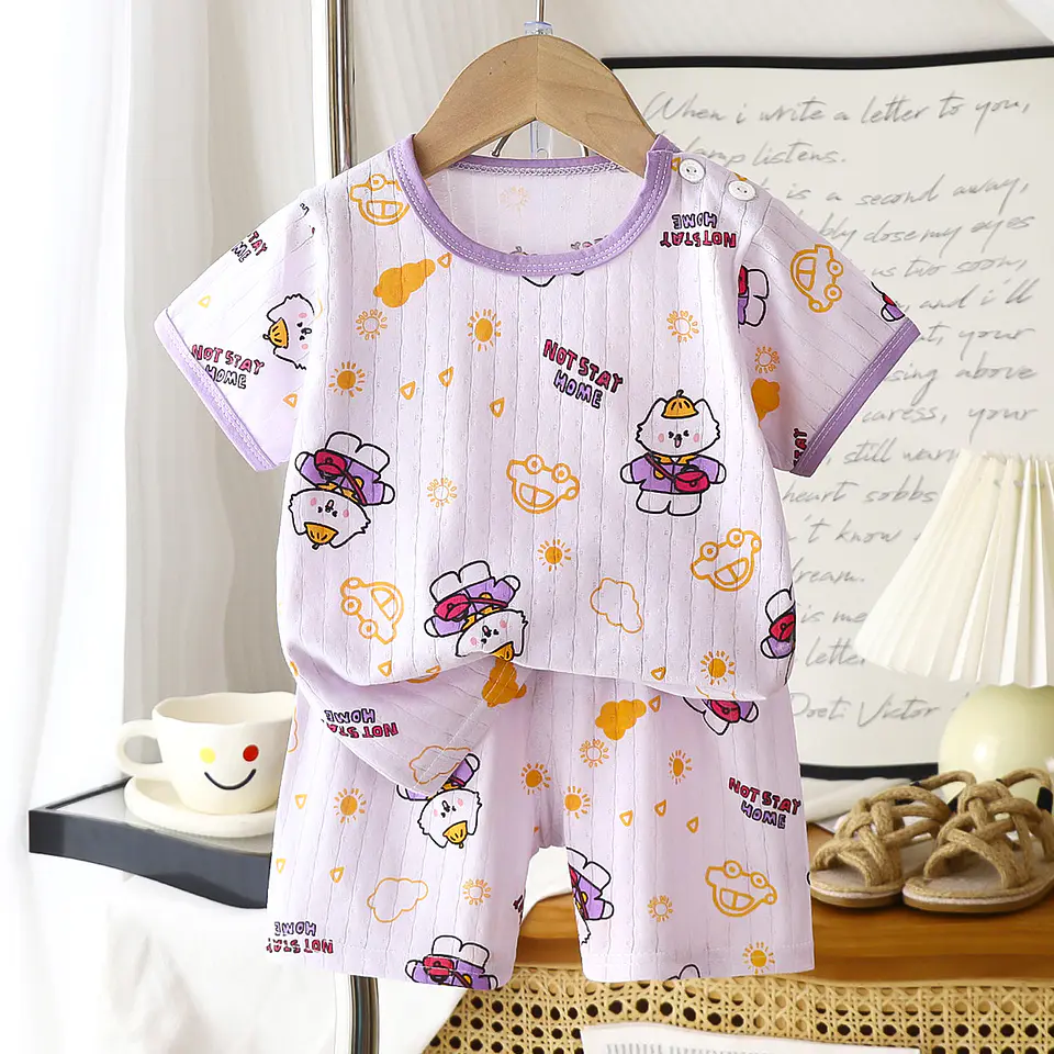 Pijama de verano con short niña 5