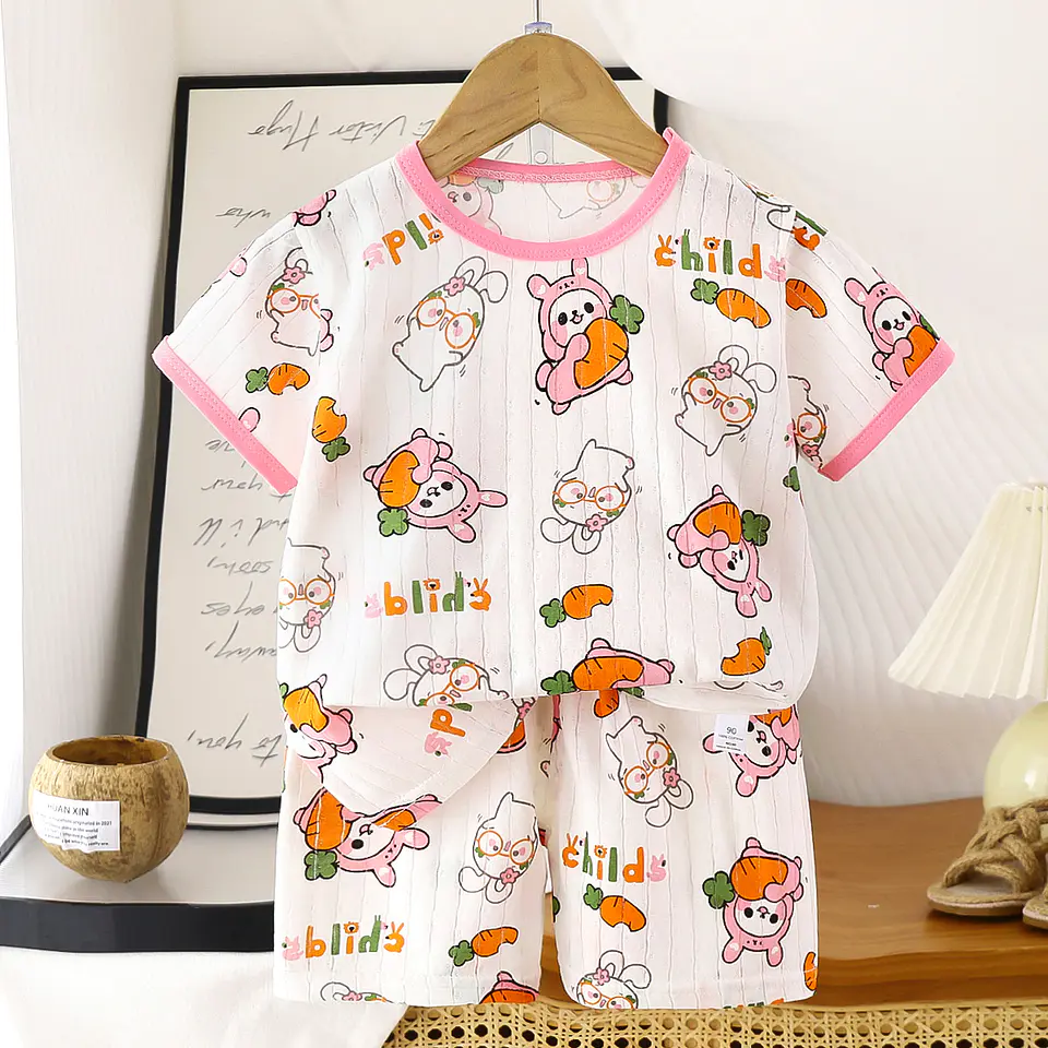 Pijama de verano con short niña 4