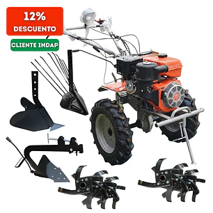 Motocultivador bencinero 12 hp + 4 implementos