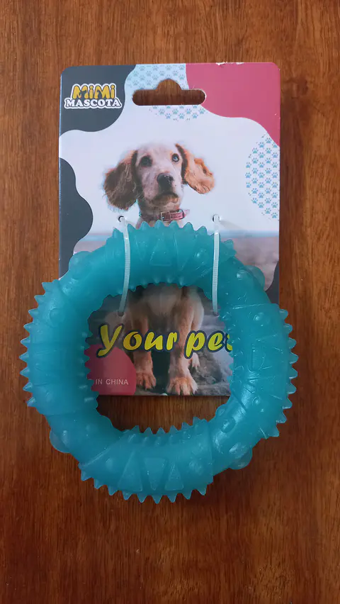 Argolla Mordedora con Textura para Perros – Azul 🐶