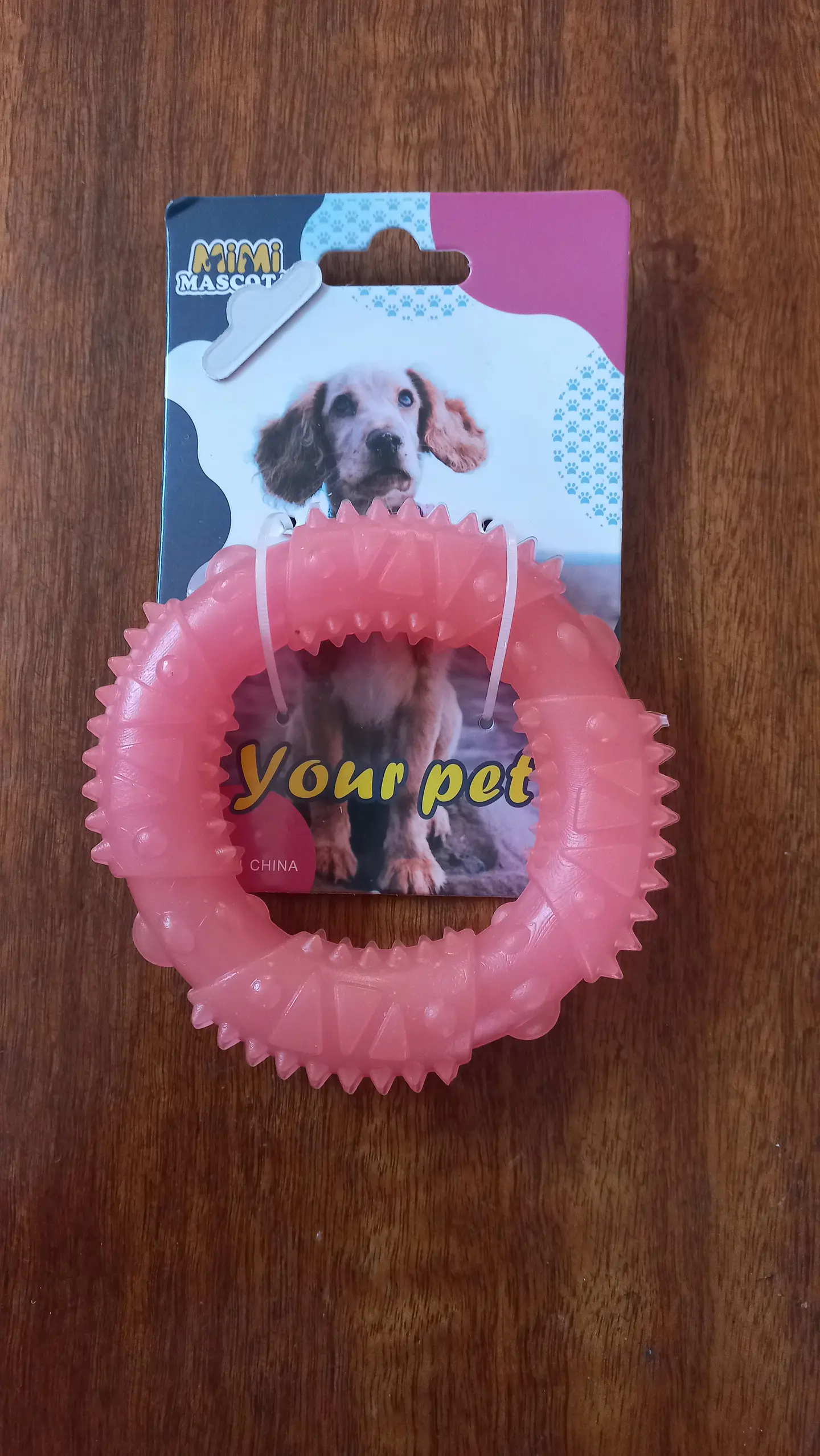 Argolla Mordedora con Textura para Perros – Rosado 🐶 1