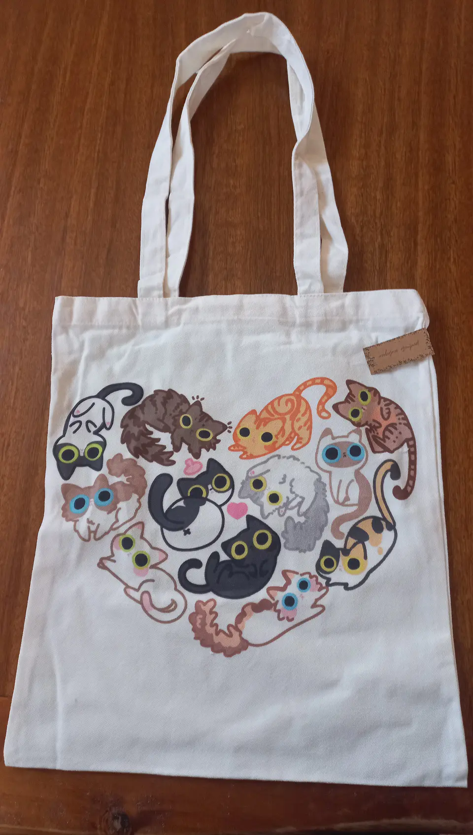 Bolsa Tote de Tela Corazón de Gatitos – Cat Lovers 🐱❤️ 1
