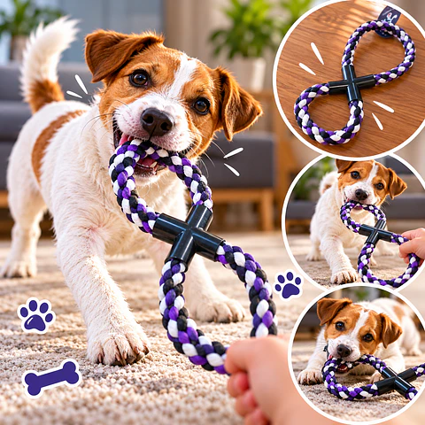 Juguete de Cuerda Trenzada Doble Aro para Perros 🐶