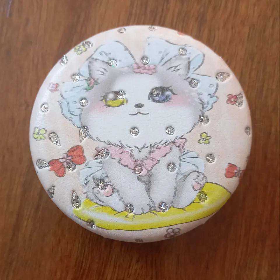 Espejo Compacto de Bolsillo Gatita con Lazo Celeste – Cat Lovers 🐱💕 1