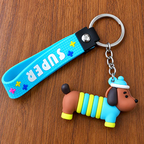 Llavero Perrito Salchicha con Correa SUPER Azul – Pet Lovers 🐶💙