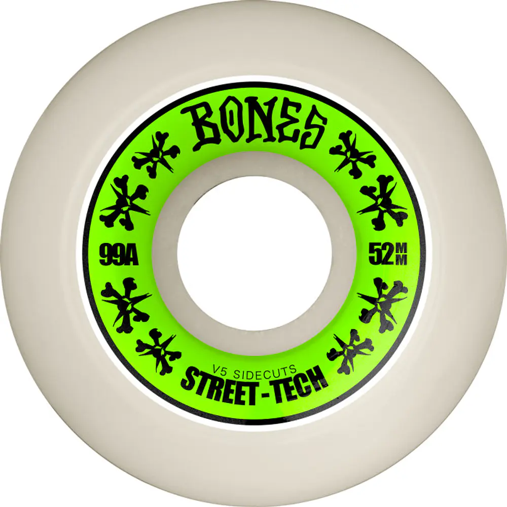 Ruedas Bones - Sidecuts - 52mm - V5 - Street Tech Formula 99A