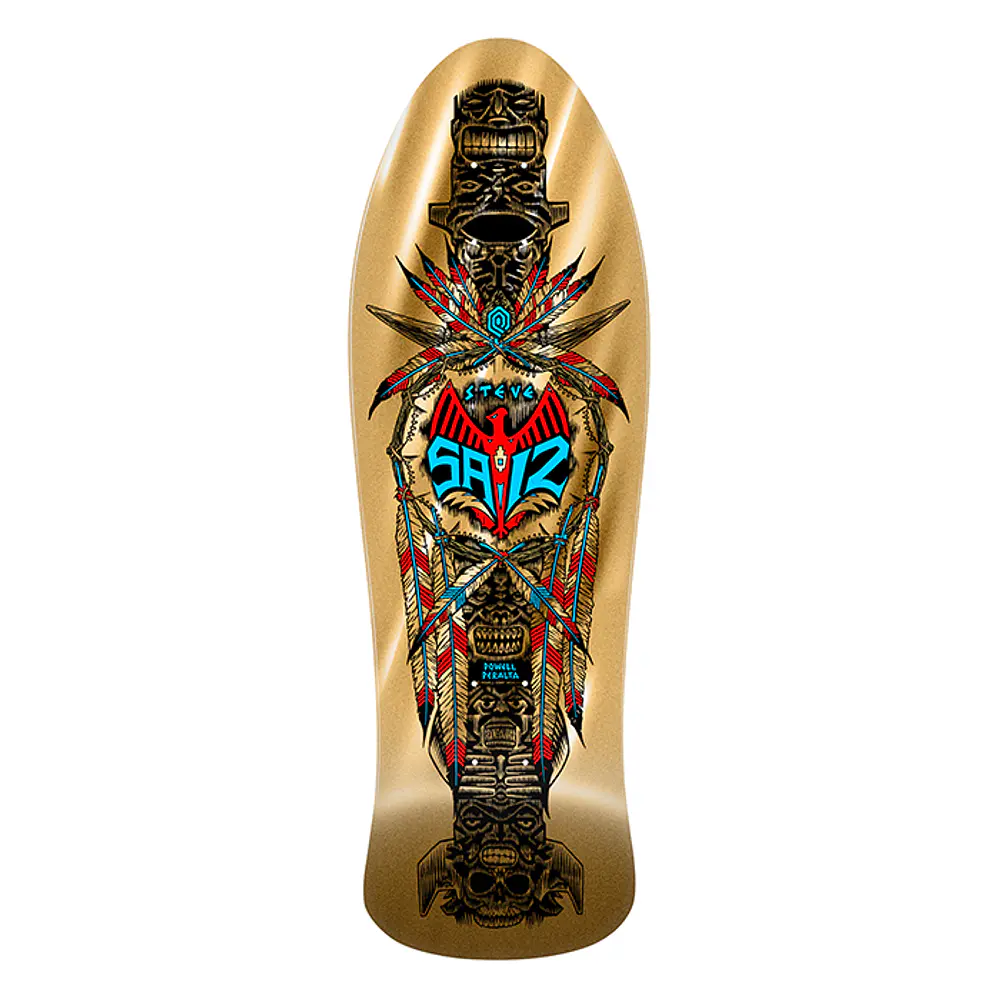 Tabla Powell Peralta - Steve Saiz Totem - Gold Foil 10" + Lija Blank 