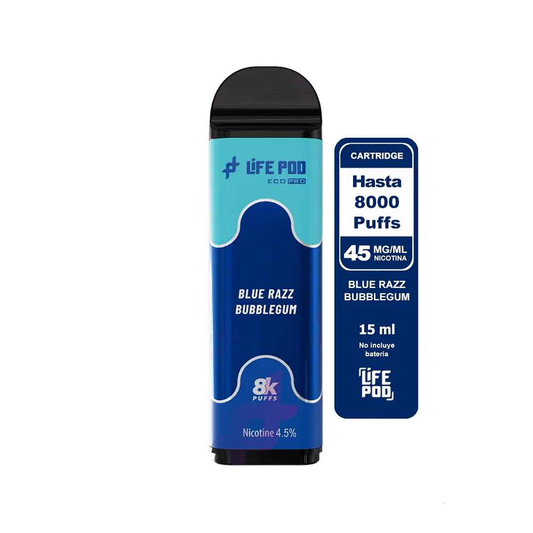 Life Pod Cartridge Blue Razz Bubblegum 8000 Puff 1