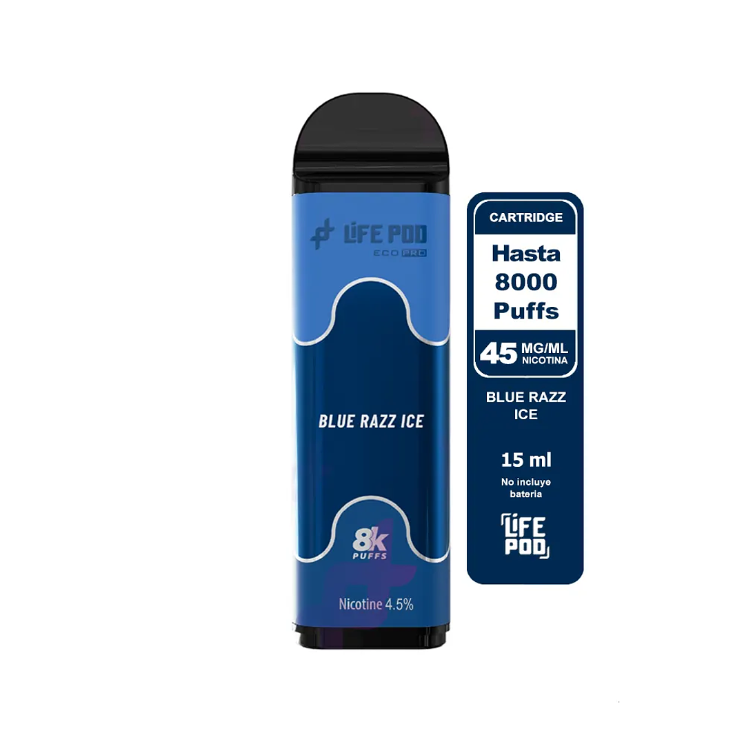 Life Pod Cartridge Blue Razz ICE 8000 Puff 1