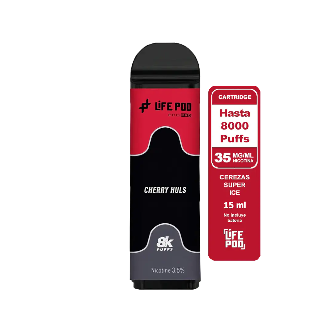 Life Pod Cartridge Cherry Huls 8000 Puff 1