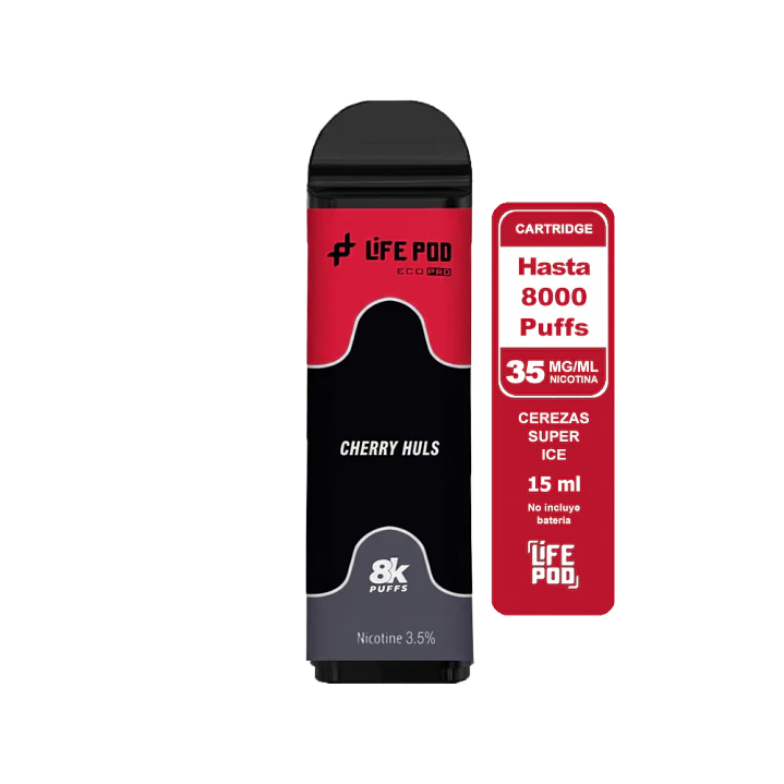 Life Pod Cartridge Cherry Huls 8000 Puff 1