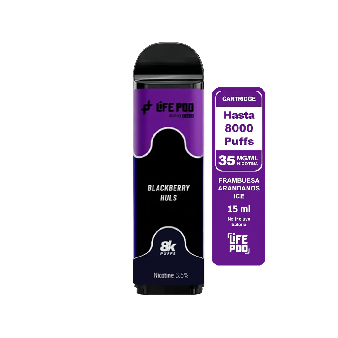 Life Pod Cartridge Blackberry Huls 8000 Puff 1