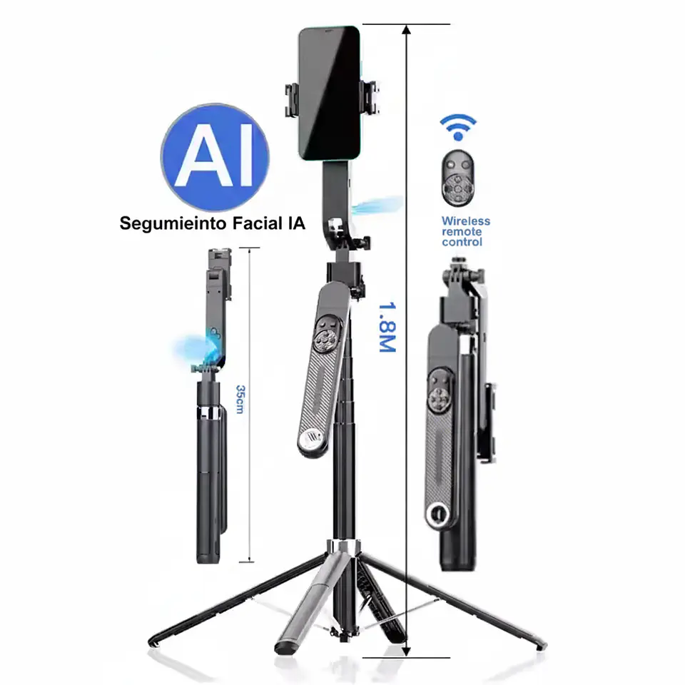 Trípode Inteligente Seguimiento Facial IA 360° TikTok Reels 1