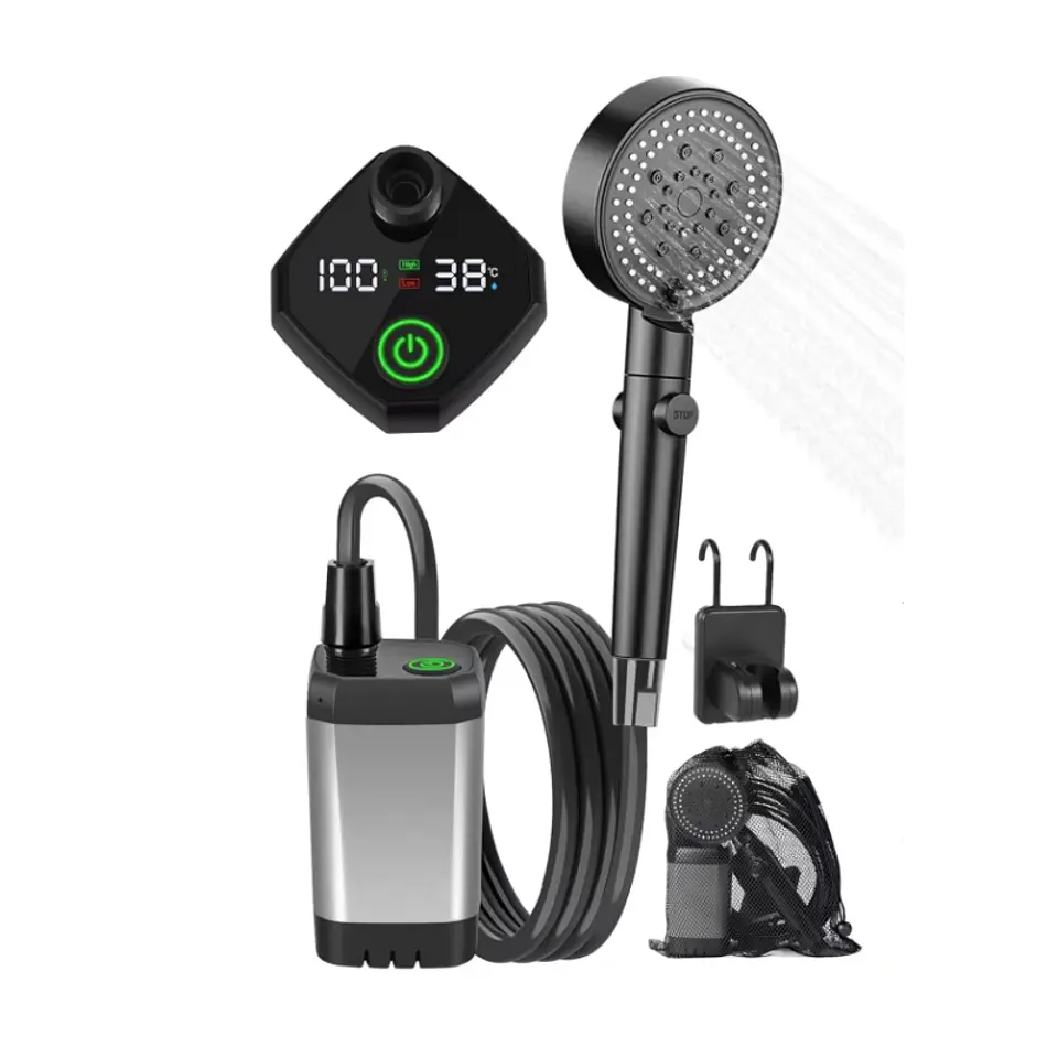 Ducha Portátil Eléctrica Camping Termómetro Mascotas Auto 1