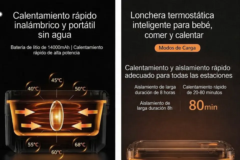 Lonchera Eléctrica USB Calienta Comida 1.6L Viaje Trabajo 5