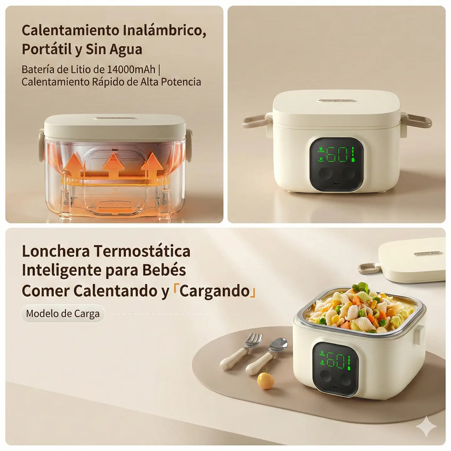 Lonchera Eléctrica Bebé 500ml Sin BPA Calienta Alimentos 5