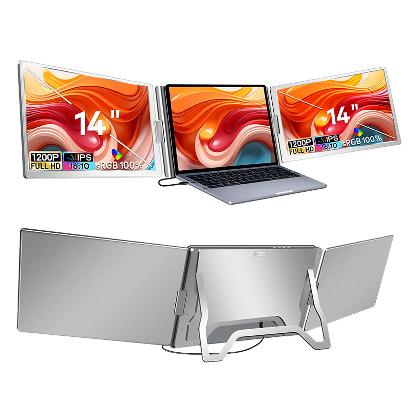 Monitor Portátil Doble Plegable 14'' Full HD Horizontal 1