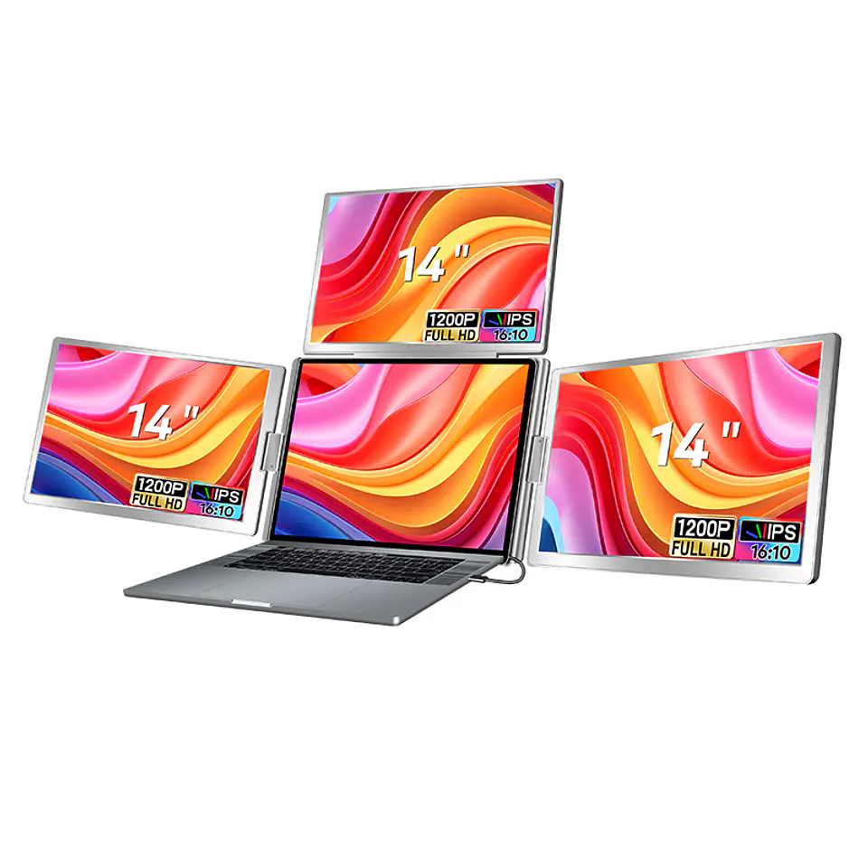 Monitor Portátil Triple Plegable 14'' Full HD 1