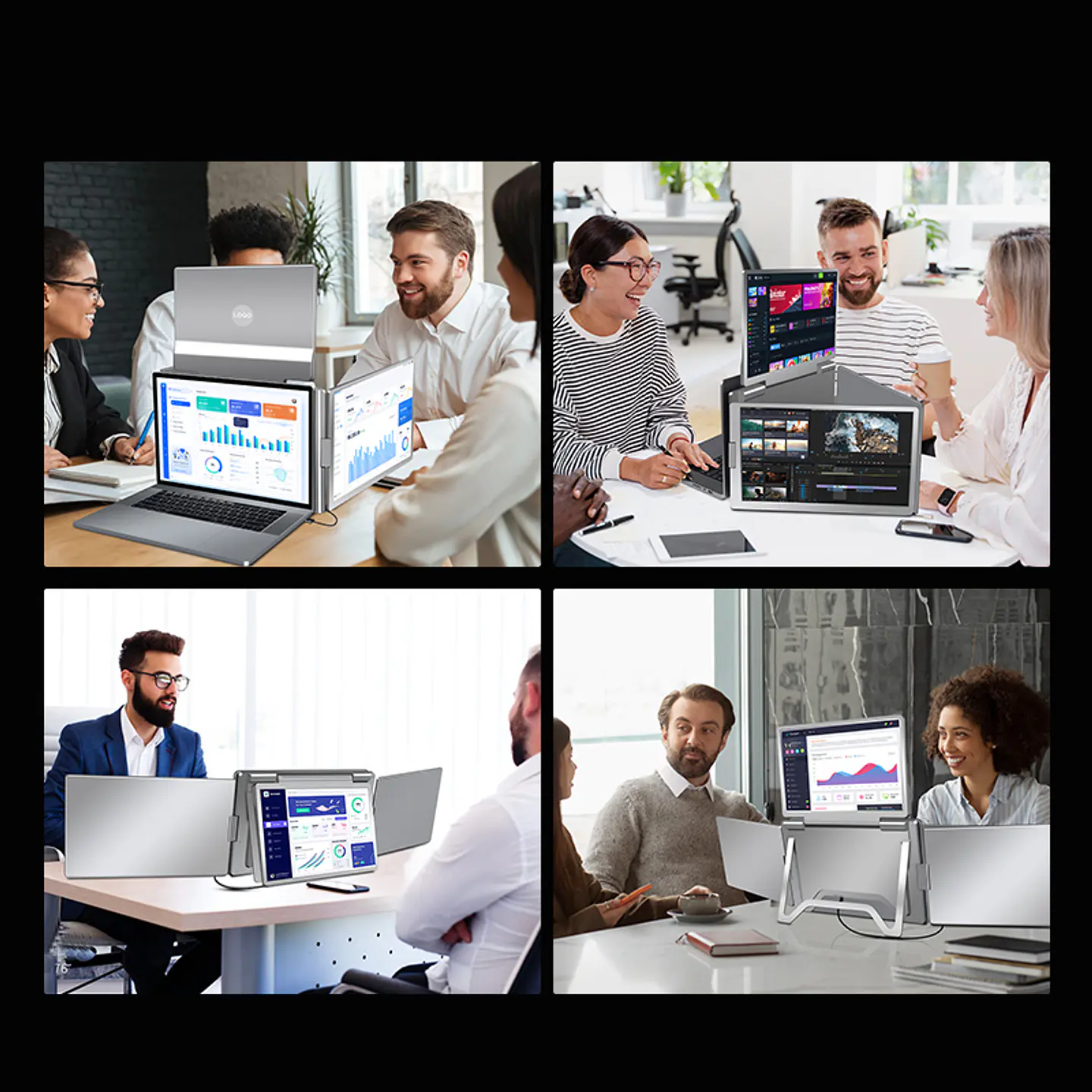 Monitor Portátil Triple Plegable 14'' Full HD 5