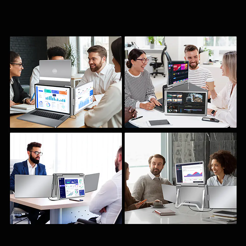 Monitor Portátil Triple Plegable 14'' Full HD 5