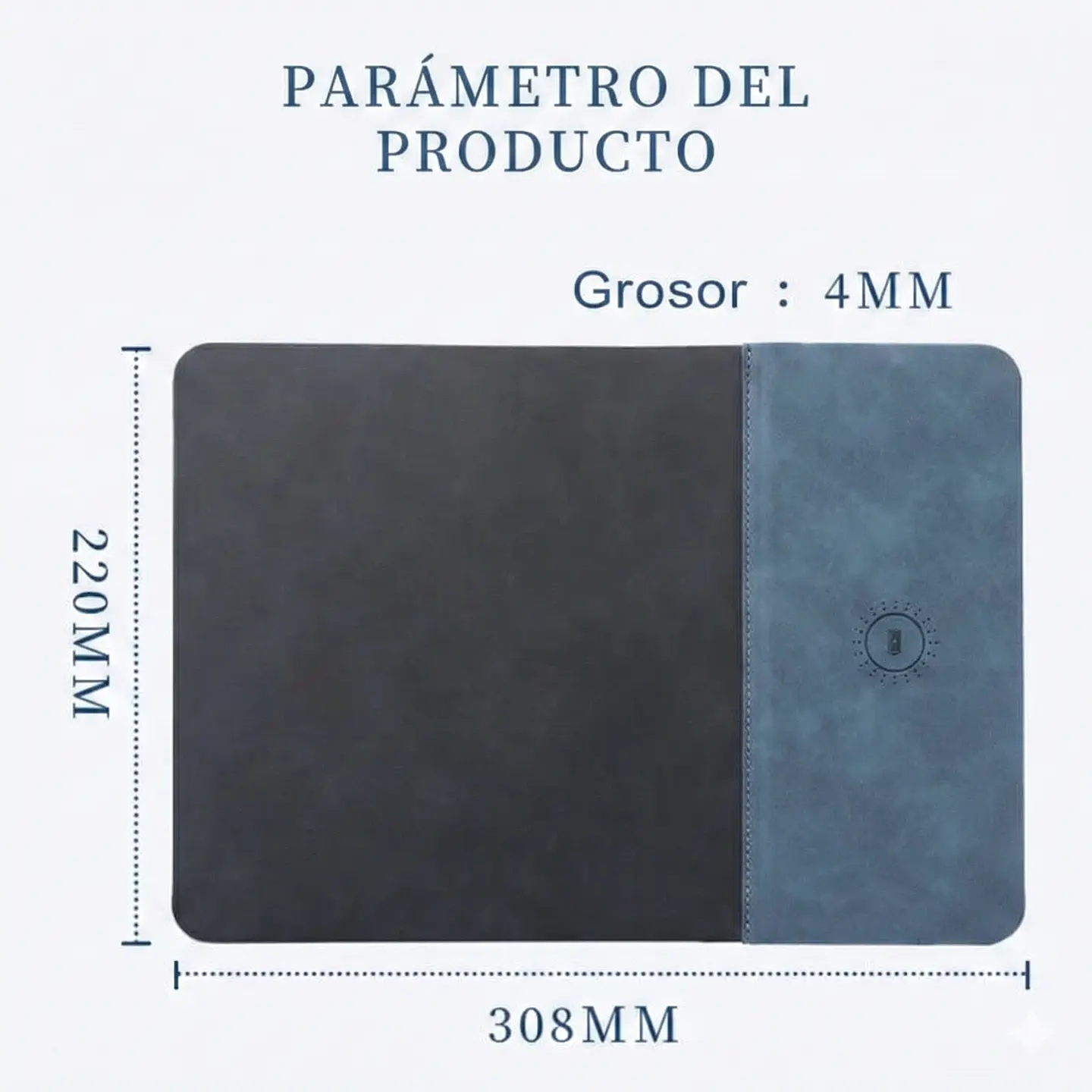 Mouse Pad Cargador Inalámbrico 15W Rápido Cuero 2 en 1 6