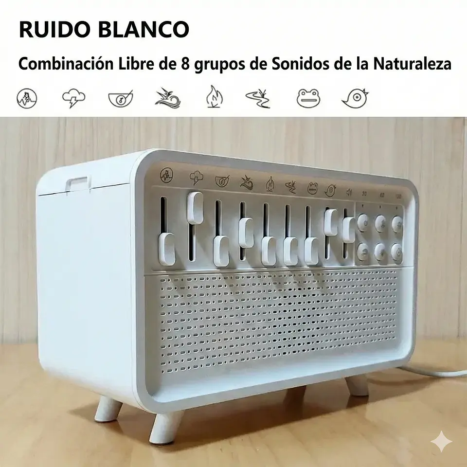 Parlante Bluetooth 4 en 1 Lámpara, Ruido Blanco, Difusor Aroma 1