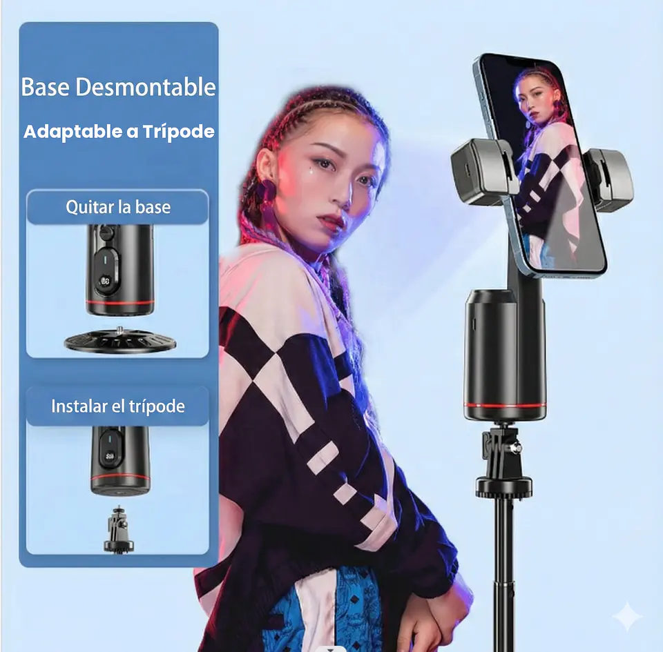 Selfie Stick Estabilizador IA 360° Seguimiento Facial 2