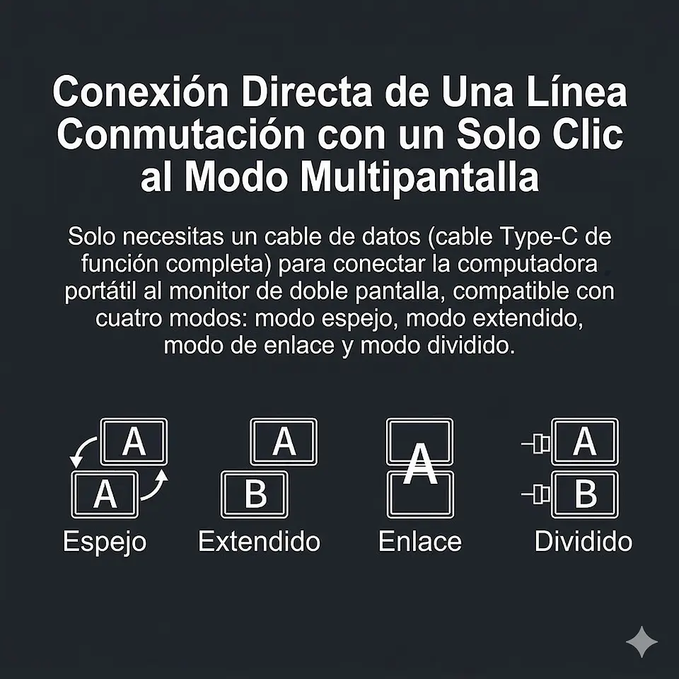 Monitor Portátil Doble Plegable 15.6'' Full HD Vertical 9