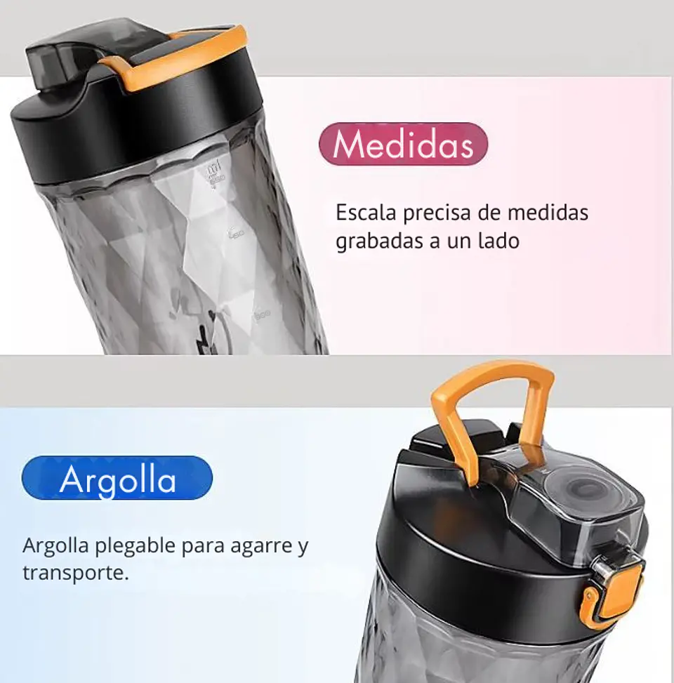 Shaker Eléctrico Proteína 650ml Recargable USB Gimnasio 4