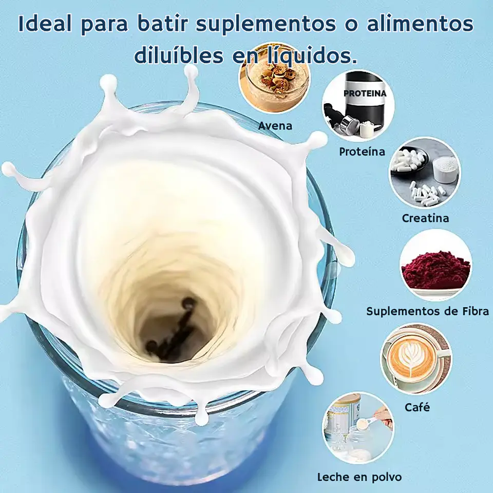 Shaker Eléctrico Proteína 650ml Recargable USB Gimnasio 7