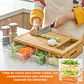 Tabla Cortar Bambú con 4 Contenedores Extraíbles y con tapa - Miniatura 4