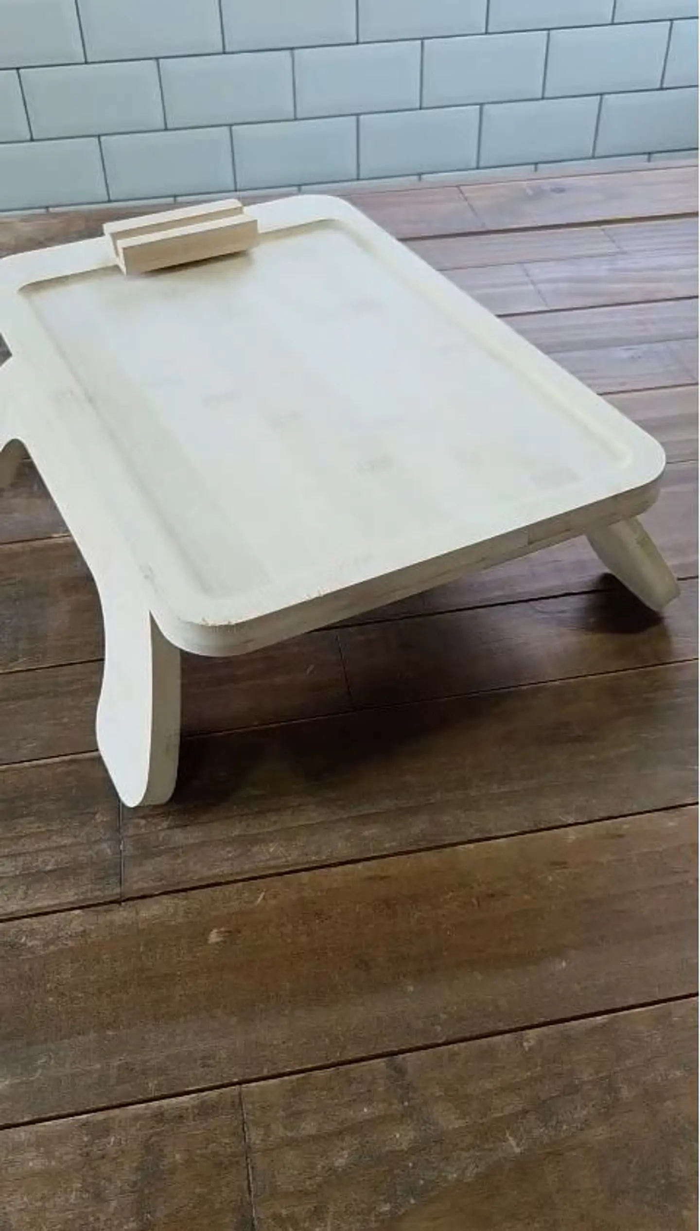 Bandeja Bambú Brazo Sofá Apoya Celular Snack Plegable 7