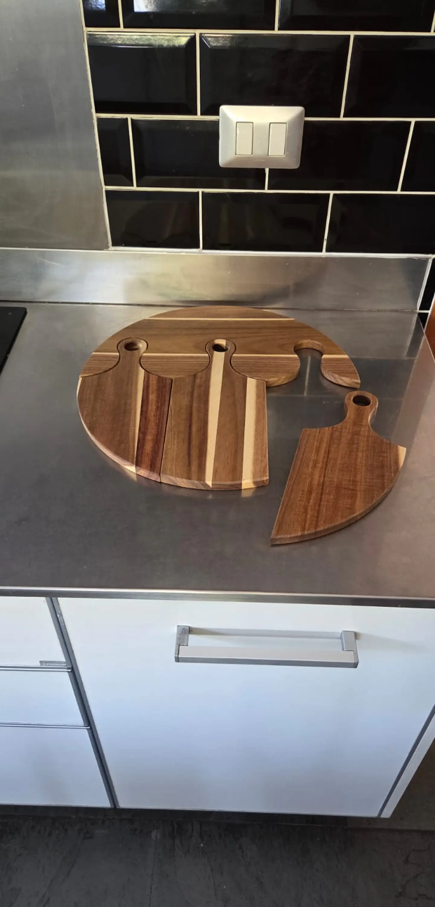 Set 3 Tablas Madera Aperitivo o Picoteo Puzzle Decorativas 6