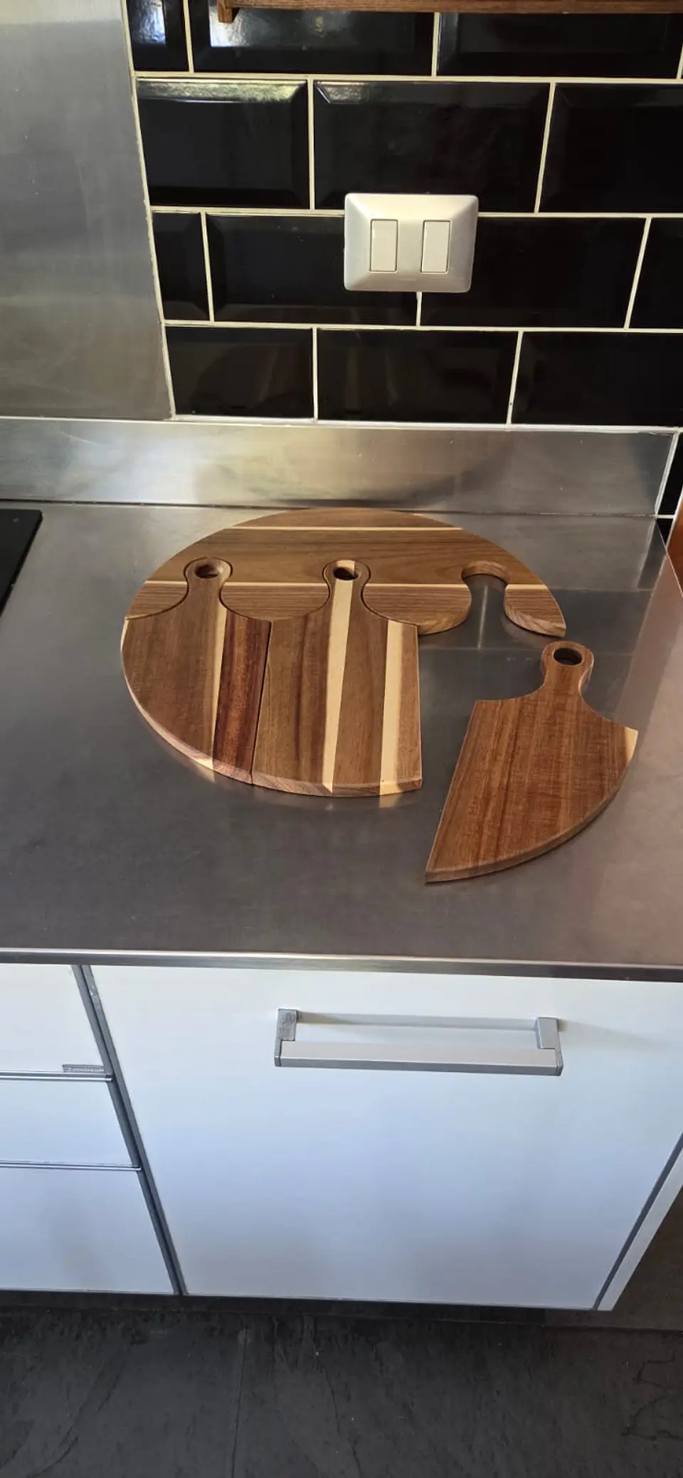 Set 3 Tablas Madera Aperitivo o Picoteo Puzzle Decorativas 6