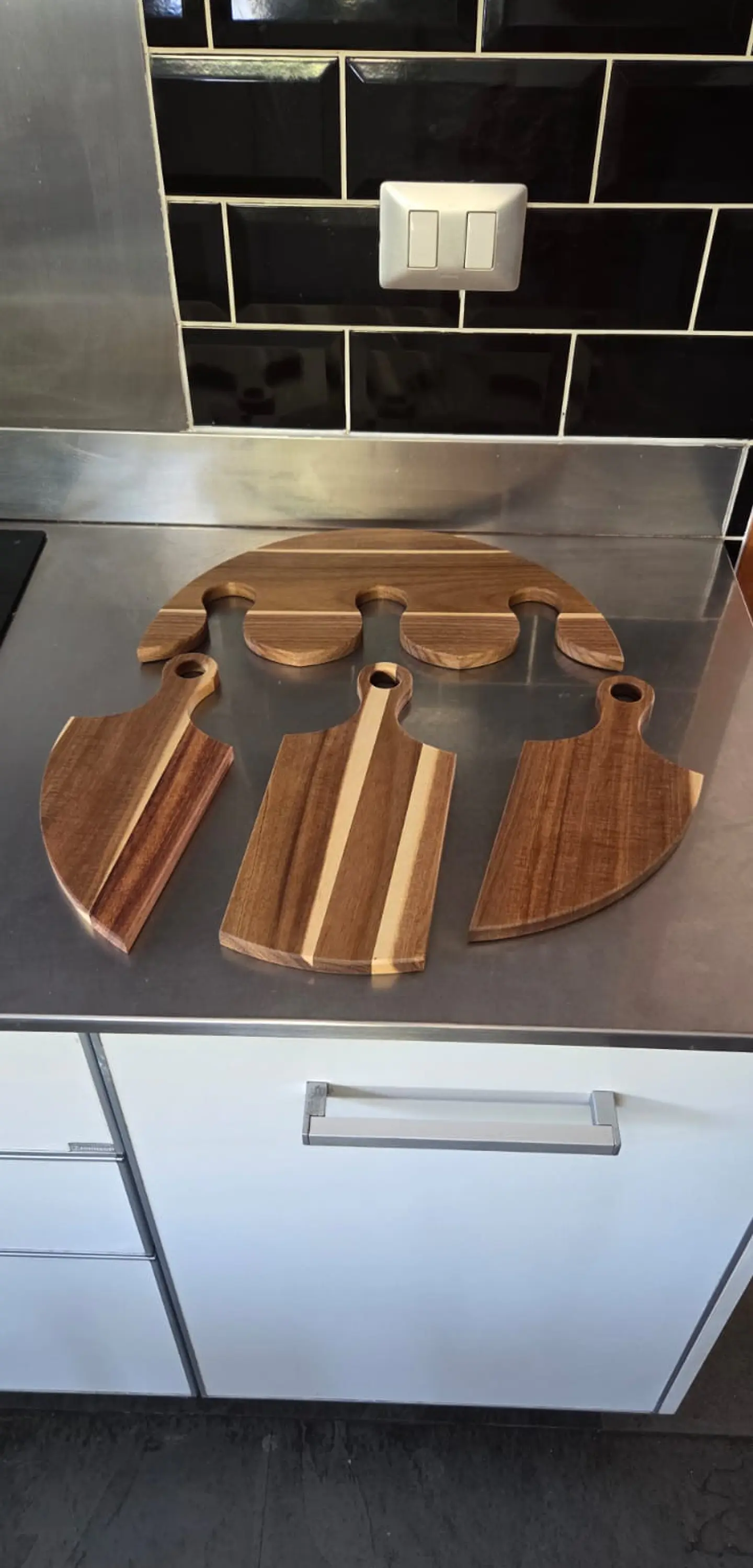 Set 3 Tablas Madera Aperitivo o Picoteo Puzzle Decorativas 8